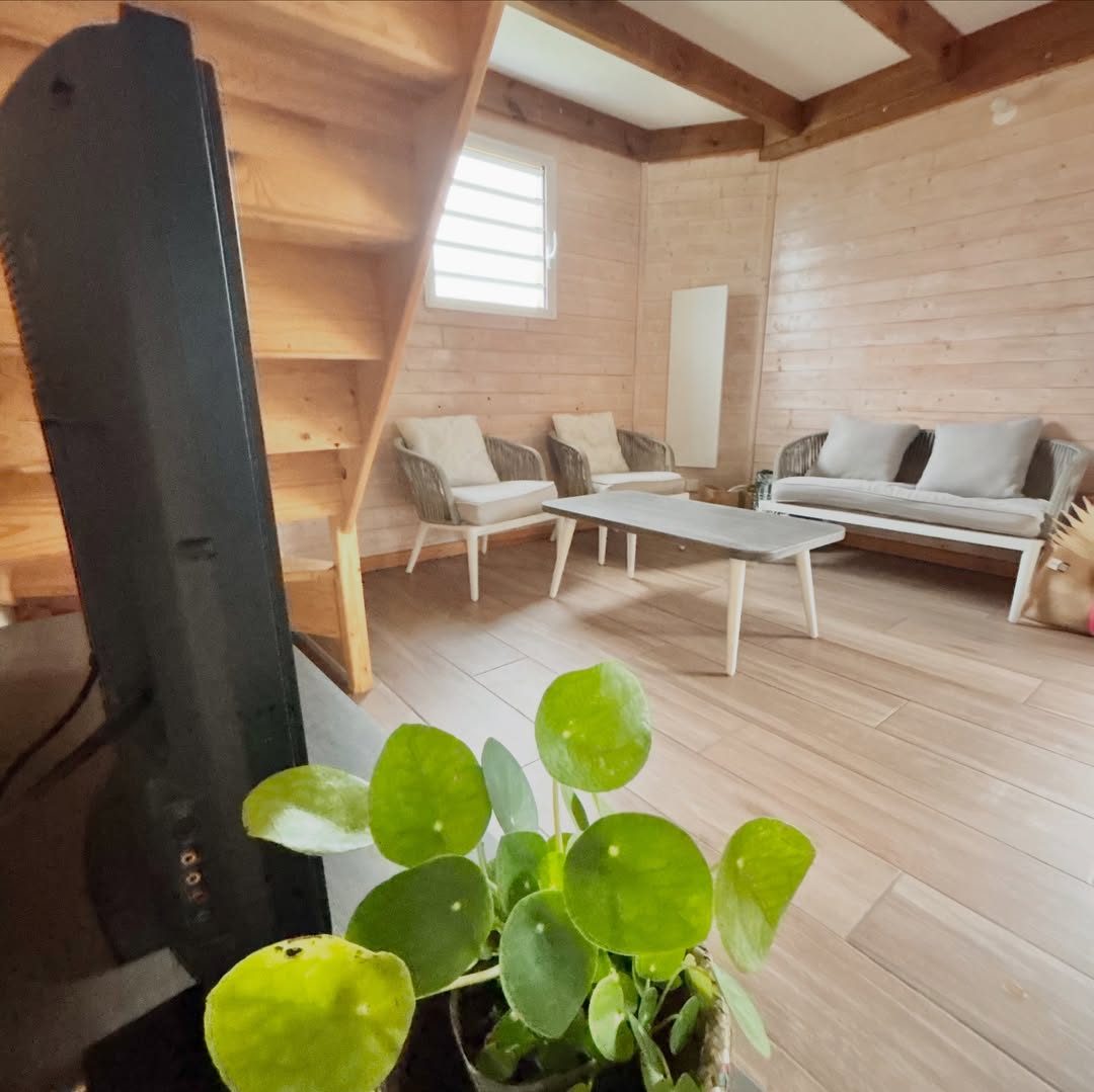 Salon lumineux en bois clair